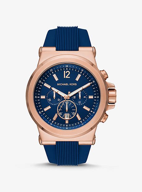 michael kors dylan automatic rose gold tone and silicone watch